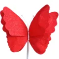 Red glitter felt butterfly decoration variant, perfect for wedding and party layout props. - Red