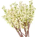 Cream white artificial berry stems set of 20 for home decoration and diy crafts - 20 Pieces/Pack / Gradient White and Green