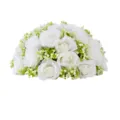 Elegant white artificial rose bouquet with baby's breath for wedding table centerpieces - Hemisphere / 40CM / White