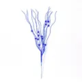 Plettro floreale decorativo natalizio blu reale da 43 cm con perline luccicanti per decori - Blu Reale Con Bacche