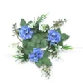 Elegante blauwe hortensia kaarsenkrans voor bruiloft en tafeldecoratie. - Hemelsblauw