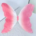 Large pink gradient 3D paper butterfly decoration for weddings and window displays. - 30cm / Rose Red