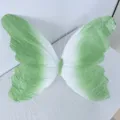 Handmade 3D gradient green and white pleated paper butterfly for wedding party decor - 30cm / Green