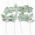 Artificial flocked lamb ear leaf green plant branches for home floral arrangement decor - Single Rabbit Ear Leaf