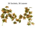 Artificial maple leaf vine garland with 36 double-headed leaves for autumn home decoration - 36 Double-headed Leaves / Yellow-Green