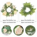 Cream rose candle ring wreath with 7.5cm inner and 20cm outer diameter - Inner Diameter Approx 7.5cm / Beige