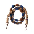 Hand-woven Bohemian style phone lanyard with gold lobster clasps in blue and brown - Hemp Color