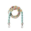 Handmade Bohemian macrame phone lanyard in pastel pink yellow blue with metal clips - Light Blue