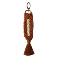 Handmade bohemian macrame keychain with MARTHA name beads and tassel - 19cm / 7.48in / Rust Red