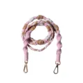 Bohemian braided floral phone strap in pink and white with gold lobster clasps - Light Pink