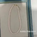Elegante 6 mm zartrosa Perlenkette mit goldenem Verschluss und Verlängerungskette - Halskette / 6mm / Rosa