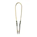 Hand-woven tri-color phone wrist strap with dual rose gold metal lobster clasps - Avocado Green