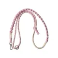 Handmade woven flower phone lanyard adjustable cross body strap for women and girls. - Pink