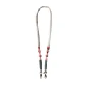 Handmade macrame phone wrist strap with pink green white color block and double gold clasps - Dusty Pink