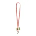 Braided pink crossbody phone strap featuring a cute light green bow and heart clasp - Crossbody Long Style (A) / Dusty Pink
