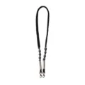 Minimalist braided phone wrist strap with double lobster clasps in black grey white - Dark Gray