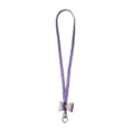 Lavender purple braided crossbody phone lanyard strap featuring a fabric bow and heart clasp - Crossbody Long Style (A) / Purple