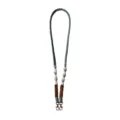 Handmade macrame phone wrist strap in blue, cream, and brown colors - Brown
