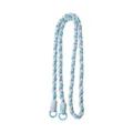 Hand-braided blue and white crossbody phone lanyard with light blue carabiner rings - Blue B (Long Crossbody Style)