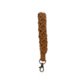 Handcrafted bohemian brown macrame wristlet strap for keys and phone lanyard - Short / Caramel color