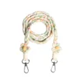 Handmade bohemian braided floral phone strap with yellow daisy print and flower charms - Yellow