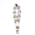 Handmade bohemian braided daisy wrist strap with a durable gold-toned lobster clasp - 22*4cm / Gray