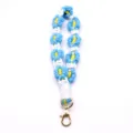 Handgefertigtes böhmisches geflochtenes hellblaues Gänseblümchen-Armband mit Goldverschluss - 22*4cm / Blau