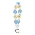 Charming handmade woven flower keychain in blue and yellow macrame for bags and phones - 18.5*2.5cm / Sky Blue