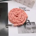 Handwoven salmon pink cotton strap with metal clasps for phone lanyards or bag shoulder straps - Long / Flesh Pink