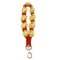 Handmade braided yellow daisy wristlet keychain with pearls and rose gold clasp - 14*8 / Lemon Yellow