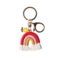 Handmade crochet rainbow tassel keychain for bags and sweet personal accessories - 3.93in*1.57in / Red