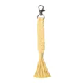 Handmade yellow macrame keychain braided rope bag charm with silver lobster clasp pendant - 19cm / 7.48in / A Light Yellow