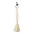 Handmade woven macrame keychain beige braided rope bag charm metal clasp accessory gift - 19cm / 7.48in / A Cream Yellow