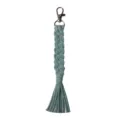 Handcrafted woven macrame keychain sage green braided bag charm lanyard accessory. - 19cm / 7.48in / A Matte Blue