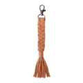 Handcrafted woven macrame keychain bag charm in apricot color with metal lobster clasp. - 19cm / 7.48in / A Brick Red