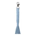 Handmade blue macrame keychain bag charm woven rope phone accessory gift stylish nordic style - 19cm / 7.48in / B Elegant Blue