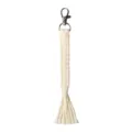 Handmade macrame woven keychain cute beige bag charm stylish phone accessory gift - 19cm / 7.48in / B Cream Yellow