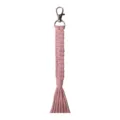 Handmade pink macrame keychain woven phone strap cute bag charm aesthetic accessory gift - 19cm / 7.48in / B Lotus Root Pink