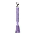 Handmade purple macrame keychain wristlet bag charm cute woven lanyard accessory for keys. - 19cm / 7.48in / B Light Purple