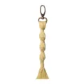 Handmade beige macrame keychain with bronze lobster clasp, elegant woven bag charm. - 19cm / 7.48in / C Light Yellow