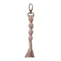 Handmade woven macrame keychain pink braided phone charm and cute bag accessory gift - 19cm / 7.48in / C Rose Pink