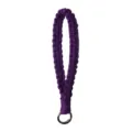 Purple woven phone wrist strap with metal ring, anti-lost lanyard for mobile phones. - 17cm / Purple Eggplant