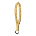 Yellow woven phone wrist strap lanyard with metal ring for anti-lost charm keychain decoration - 17cm / Light Yellow