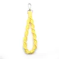 Yellow braided wrist strap keychain with silver metal clasp for keys and bags variant - Yellow