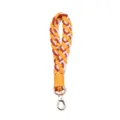 Colorful braided cotton rope wrist strap keychain and cute bag charm accessory for phone. - Orange Yellow