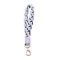 Braided Cotton Wrist Strap Keychain Black White Gray Phone Lanyard Bag Charm Accessory SKU - Off-White