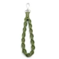 Woven wrist keychain green paracord lanyard with silver clasp portable handmade key accessory - Army Green