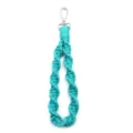Braided wrist keychain cyan paracord lanyard portable handmade key accessories fashion. - Lake Blue