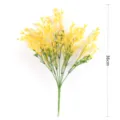 Bouquet de fleurs de colza jaunes artificielles avec feuilles vertes 36cm fausse composition florale - Jaune sur fond vert