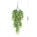 Artificial hanging green plant vine 80cm faux pea pod for indoor wall home decor. - Green